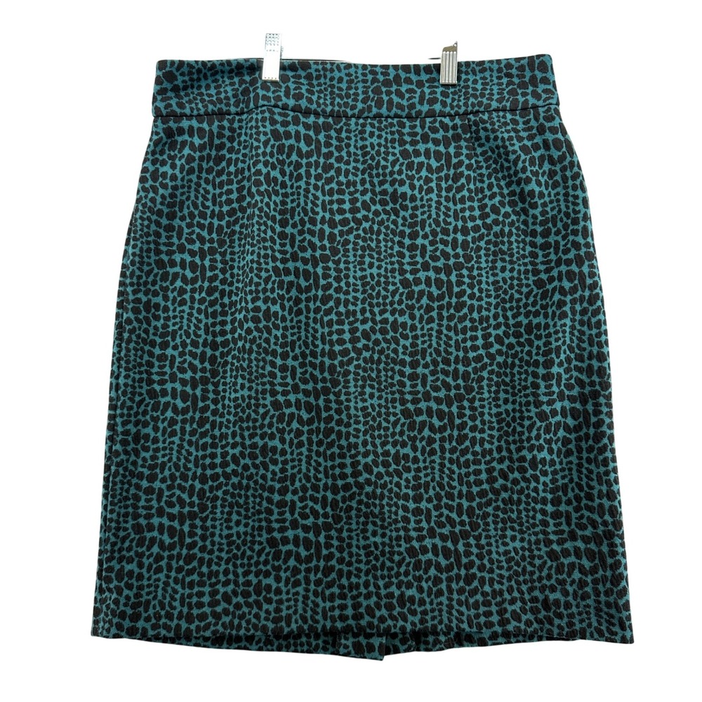 Calvin Klein‎ Teal Animal Print Pencil Skirt Size 10 Career Wear
